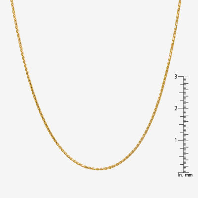 14K Gold Inch Solid Wheat Chain Necklace