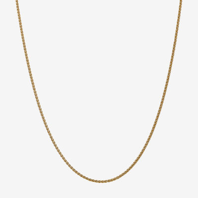 14K Gold Inch Solid Wheat Chain Necklace