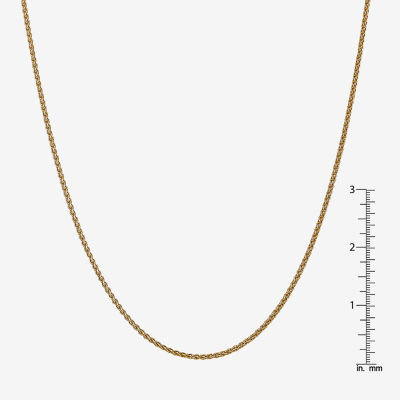 14K Gold Inch Solid Wheat Chain Necklace