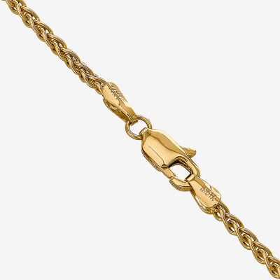 14K Gold Inch Solid Wheat Chain Necklace