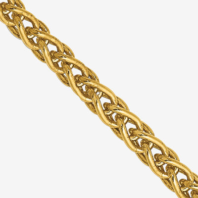 14K Gold Inch Solid Wheat Chain Necklace