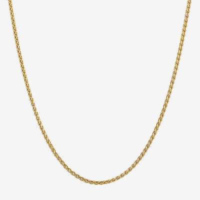 14K Gold Inch Solid Wheat Chain Necklace