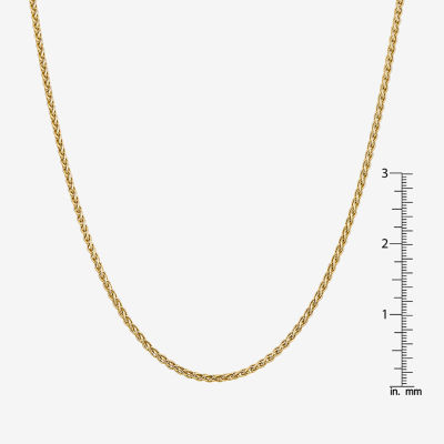 14K Gold Inch Solid Wheat Chain Necklace