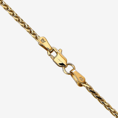 14K Gold Inch Solid Wheat Chain Necklace