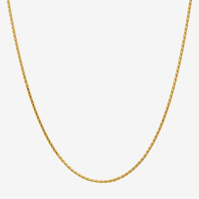 14K Gold Inch Solid Wheat Chain Necklace