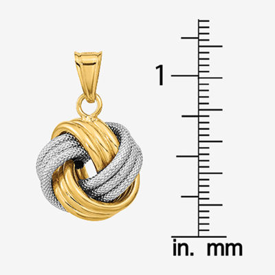 Womens 14K Two Tone Gold Knot Pendant