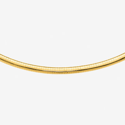 14K Gold Inch Solid Omega Chain Necklace