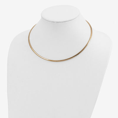 14K Gold Inch Solid Omega Chain Necklace