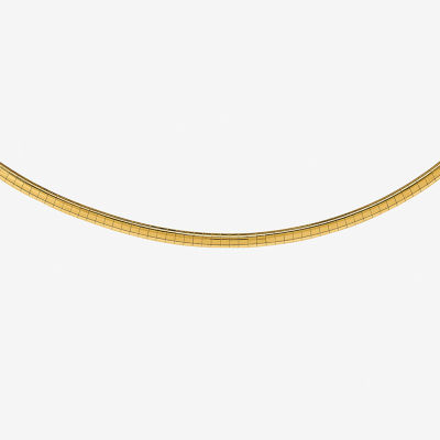 14K Gold Inch Solid Omega Chain Necklace