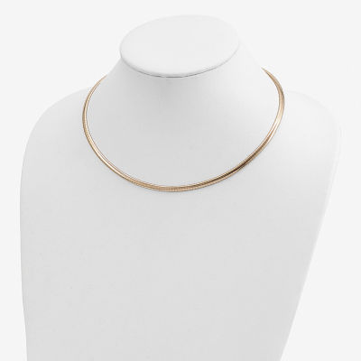 14K Gold Inch Solid Omega Chain Necklace