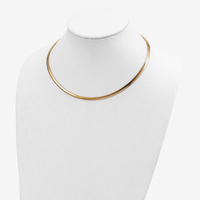 14K Gold Inch Semisolid Omega Chain Necklace