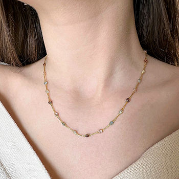 Made in Italy Cubic Zirconia Mesh Necklace in 10K Gold