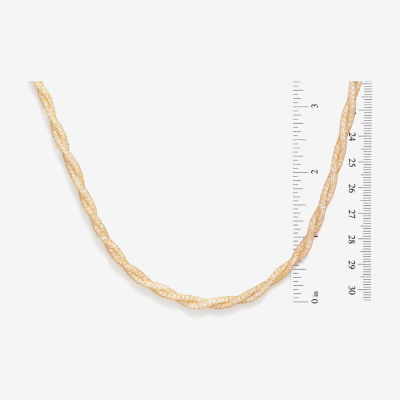 Made in Italy 10K Gold 18 Inch White Cubic Zirconia Necklace