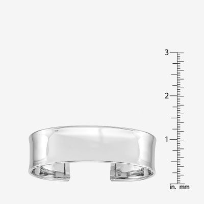 Womens 14K White Gold 19 MM Wide Cuff Bracelet