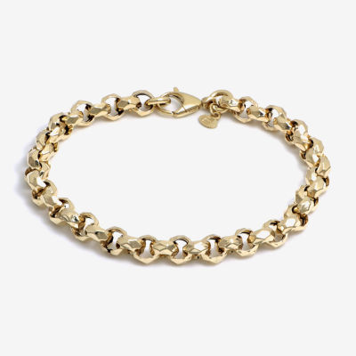 Made in Italy 14K Gold 7.5 Inch Hollow Rolo Chain Bracelet