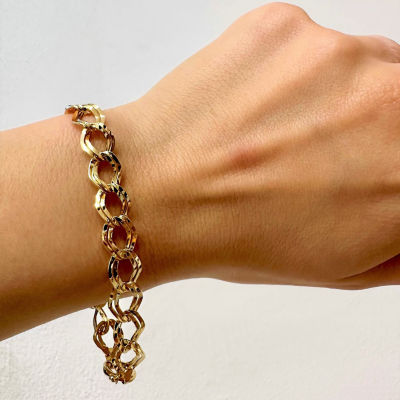 Made in Italy 10K Gold 7.5 Inch Hollow Link Link Bracelet