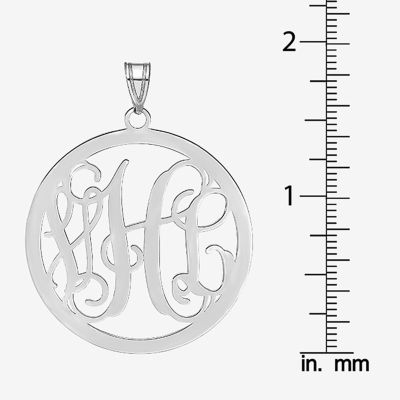 Personalized 43x32mm Circle Monogram Initials Pendant Necklace