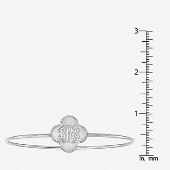 Personalized Clover Monogram Bangle Bracelet