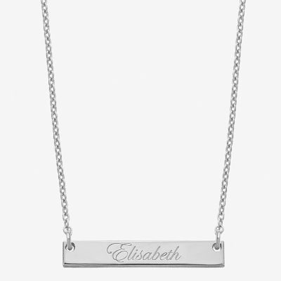 Personalized 4x26mm Bar Script Name Necklace