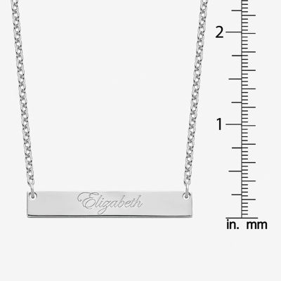 Personalized 6x39mm Script Name Bar Necklace