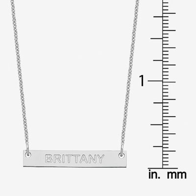 Personalized 4x26mm Block Name Bar Necklace