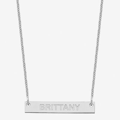 Personalized 4x26mm Block Name Bar Necklace