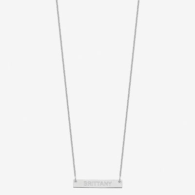 Personalized 4x26mm Block Name Bar Necklace