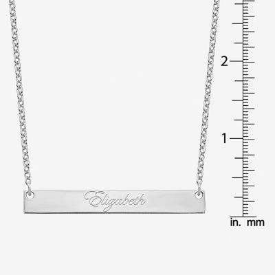 Personalized 7x51mm Script Name Bar Necklace