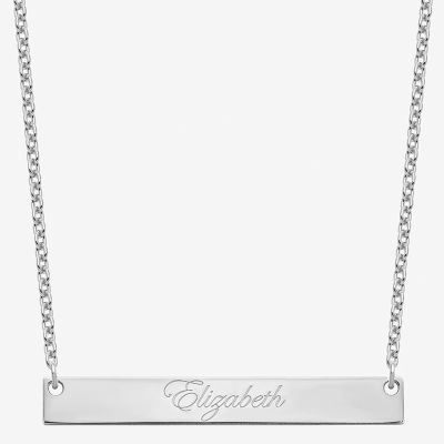 Personalized 7x51mm Script Name Bar Necklace