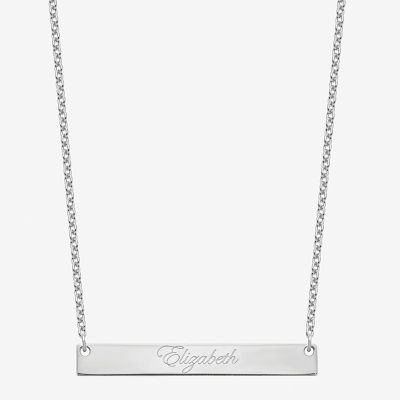 Personalized 7x51mm Script Name Bar Necklace