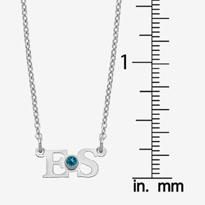 Personalized Birthstone 2 Initial Pendant Necklace