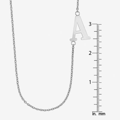 Personalized Sideways Single Initial Pendant Necklace