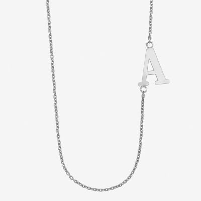 Personalized Sideways Single Initial Pendant Necklace