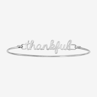 Personalized Sterling Silver Polished Name or Words Bangle Bracelet