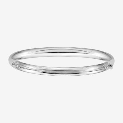 14K White Gold Round Bangle Bracelet - JCPenney