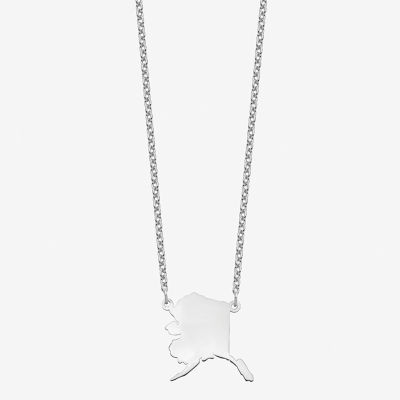 Personalized Sterling Silver Alaska Pendant Necklace