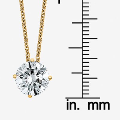 Womens / CT. T.W. White Moissanite 14K Gold Round Pendant Necklace