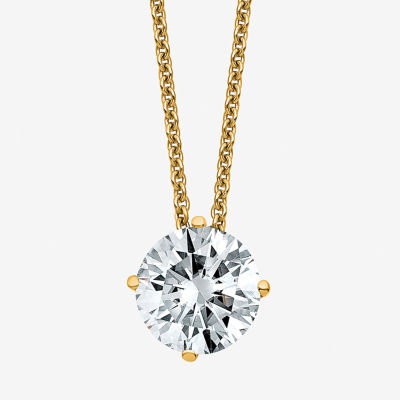 Womens / CT. T.W. White Moissanite 14K Gold Round Pendant Necklace