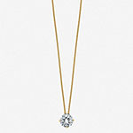 Womens  1 3/4 CT. T.W. White Moissanite 14K Gold Round Pendant Necklace