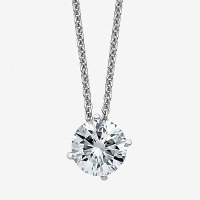 Womens / CT. T.W. White Moissanite 14K Gold Round Pendant Necklace