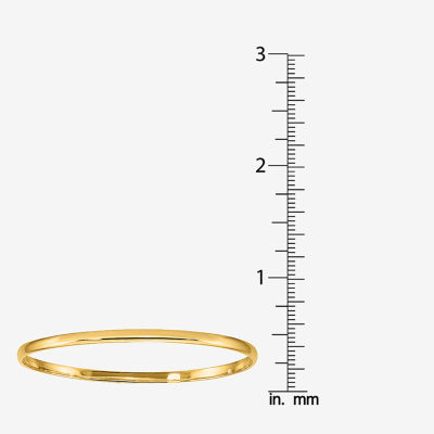 14K Gold Round Bangle Bracelet