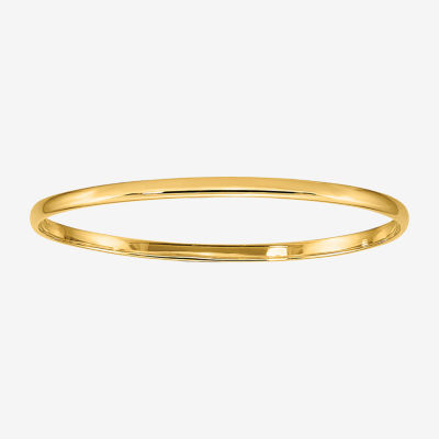 14K Gold Round Bangle Bracelet