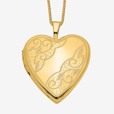Womens 14K Gold Heart Locket Necklace