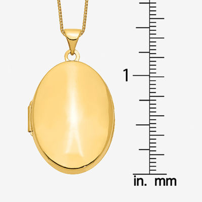 Womens 14K Gold Oval Locket Necklace