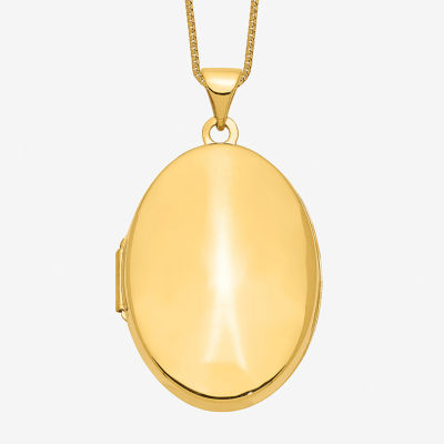 Womens 14K Gold Oval Locket Necklace