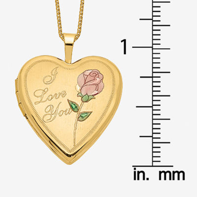 Womens 14K Gold Heart Locket Necklace