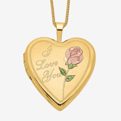 Womens 14K Gold Heart Locket Necklace