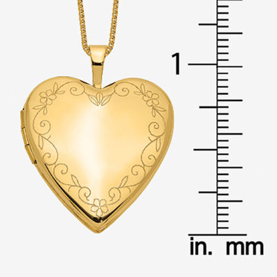 Womens 14K Gold Heart Locket Necklace