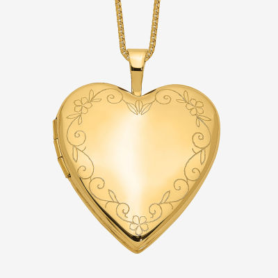 Womens 14K Gold Heart Locket Necklace