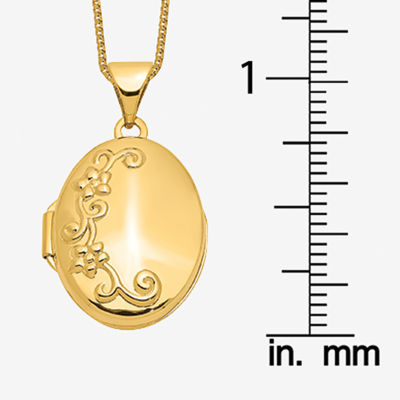 Womens 14K Gold Oval Locket Necklace